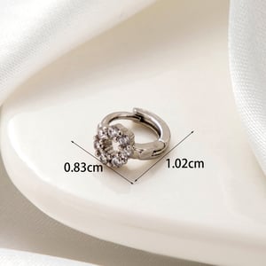 1 pezzo semplice serie classica geometrica rame argento colore materiale zircone orecchini a cerchio da donna h5 